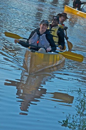 Melissa canoes on the Sunflower River