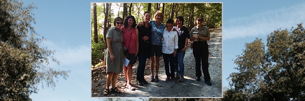 Group shot of visitors to Helena